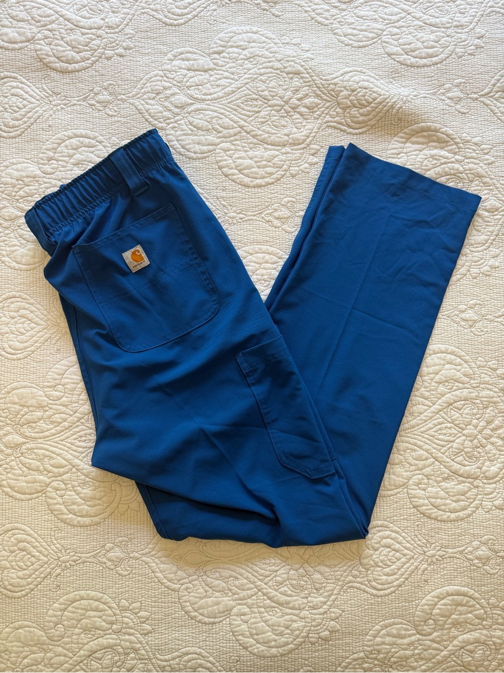 Carhartt Force Men's Royal Blue Cargo Scrub Pants - Sz Med Straight Leg